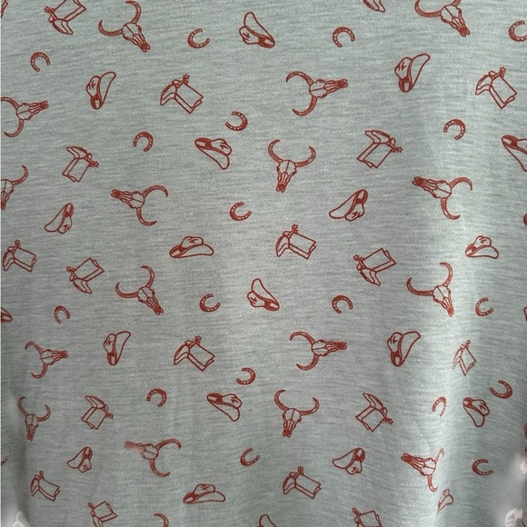 LuLaRoe Gray XL Melissa Tunic Top Western Boots Hats Horseshoes cowboy core A165 - Picture 2 of 7